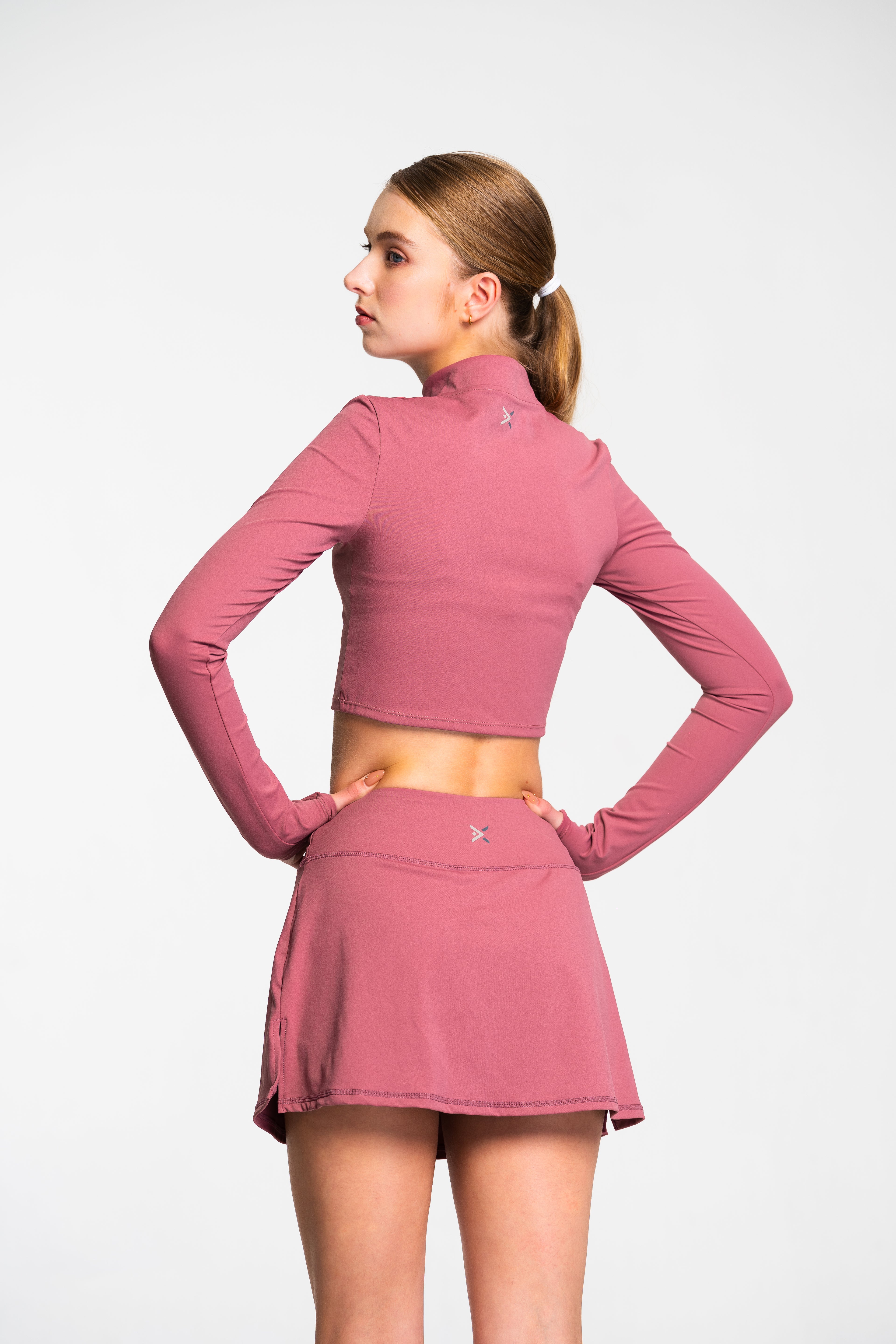 Play Cropped Quarter-Zip and Skirt Set
